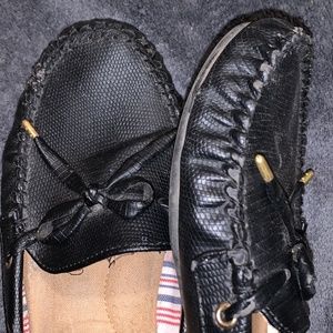 black moccasins